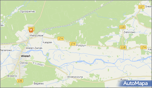 mapa Folsztyn, Folsztyn na mapie Targeo