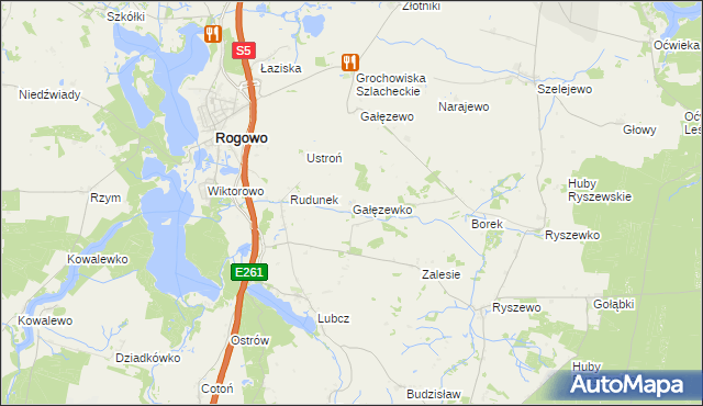 mapa Gałęzewko, Gałęzewko na mapie Targeo