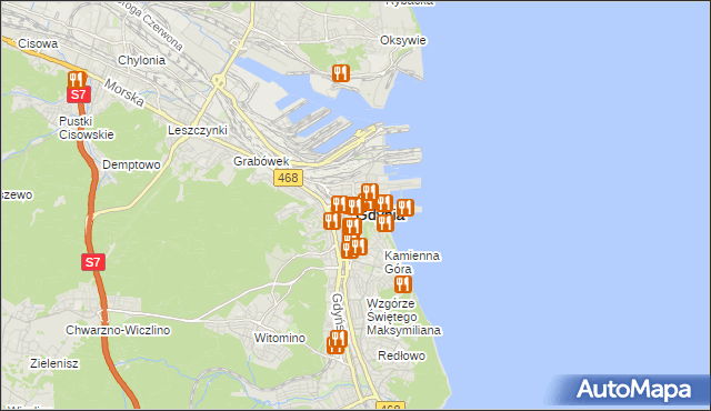 mapa Gdyni, Gdynia na mapie Targeo