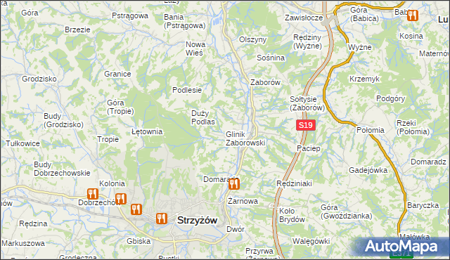 mapa Glinik Zaborowski, Glinik Zaborowski na mapie Targeo