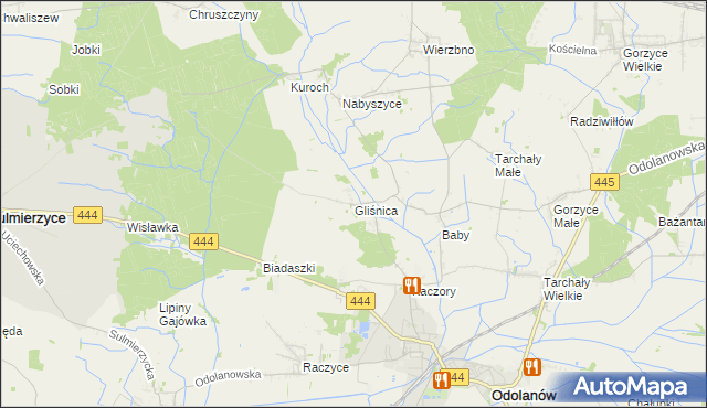 mapa Gliśnica gmina Odolanów, Gliśnica gmina Odolanów na mapie Targeo