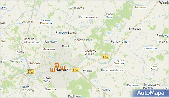 mapa Głodowo Wielkie, Głodowo Wielkie na mapie Targeo