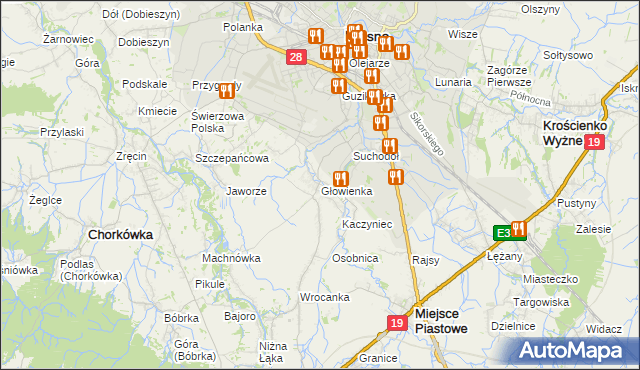 mapa Głowienka, Głowienka na mapie Targeo