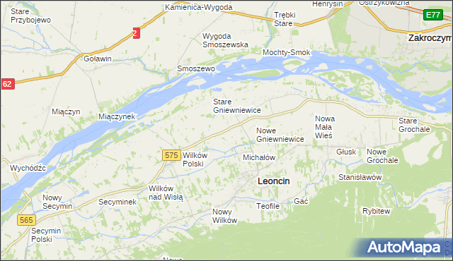 mapa Gniewniewice Folwarczne, Gniewniewice Folwarczne na mapie Targeo