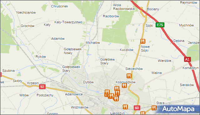 mapa Gołębiew Stary, Gołębiew Stary na mapie Targeo