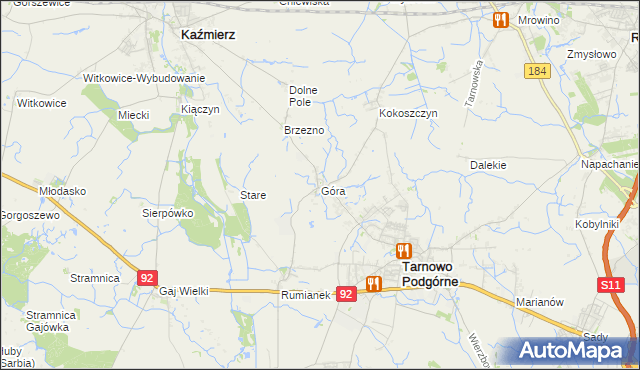 mapa Góra gmina Tarnowo Podgórne, Góra gmina Tarnowo Podgórne na mapie Targeo