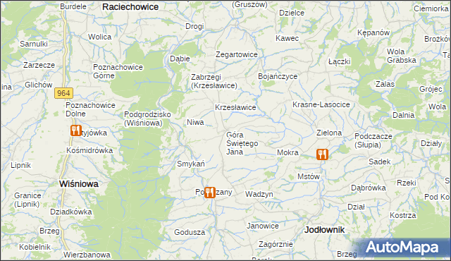 mapa Góra Świętego Jana, Góra Świętego Jana na mapie Targeo