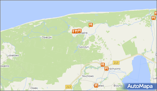 mapa Górczyn gmina Krokowa, Górczyn gmina Krokowa na mapie Targeo