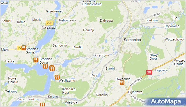 mapa Goręczyno, Goręczyno na mapie Targeo