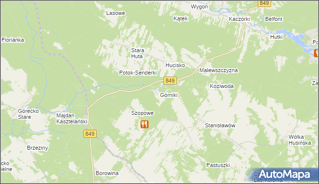 mapa Górniki gmina Józefów, Górniki gmina Józefów na mapie Targeo