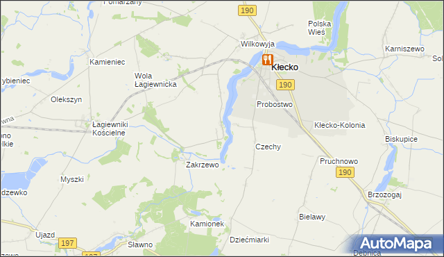 mapa Gorzuchowo gmina Kłecko, Gorzuchowo gmina Kłecko na mapie Targeo