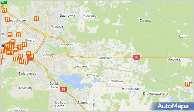 mapa Grabówka gmina Supraśl, Grabówka gmina Supraśl na mapie Targeo
