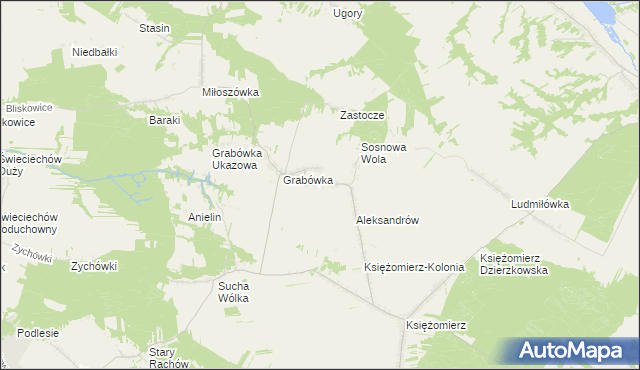 mapa Grabówka-Kolonia, Grabówka-Kolonia na mapie Targeo