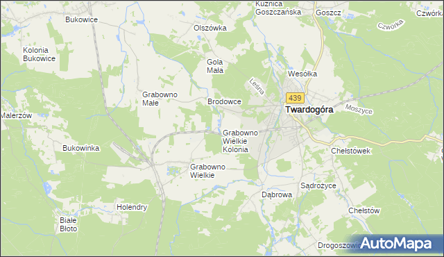 mapa Grabowno Wielkie Kolonia, Grabowno Wielkie Kolonia na mapie Targeo