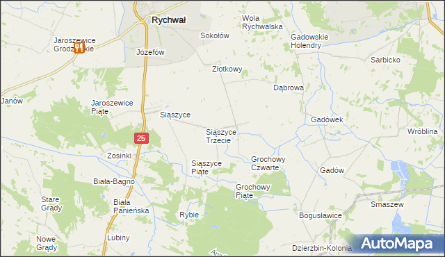 mapa Grochowy, Grochowy na mapie Targeo