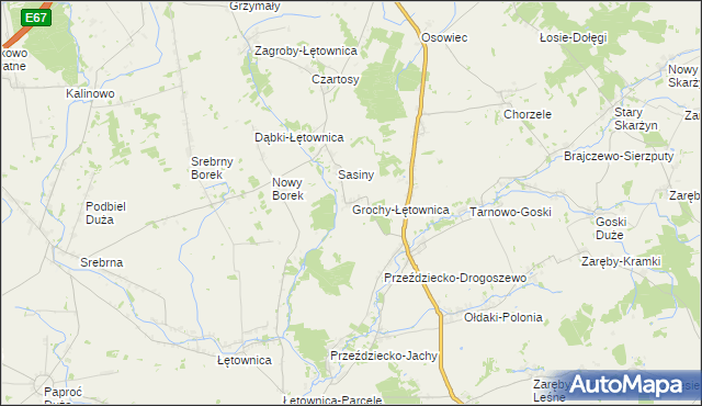 mapa Grochy-Łętownica, Grochy-Łętownica na mapie Targeo