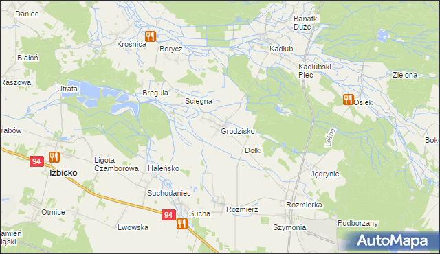 mapa Grodzisko gmina Strzelce Opolskie, Grodzisko gmina Strzelce Opolskie na mapie Targeo