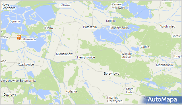 mapa Henrykowice Gajówka, Henrykowice Gajówka na mapie Targeo