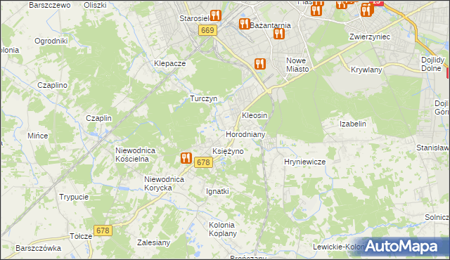 mapa Horodniany, Horodniany na mapie Targeo