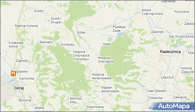 mapa Hosznia Ordynacka, Hosznia Ordynacka na mapie Targeo