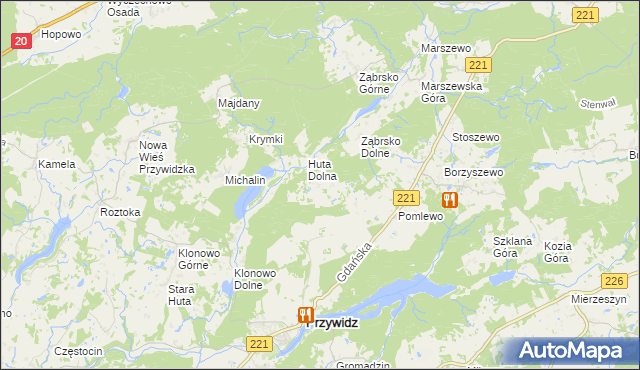 mapa Huta Górna, Huta Górna na mapie Targeo