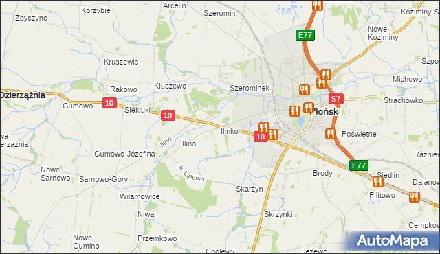 mapa Ilinko, Ilinko na mapie Targeo