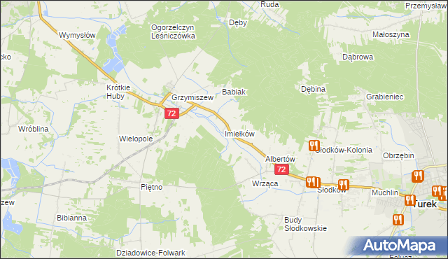 mapa Imiełków, Imiełków na mapie Targeo