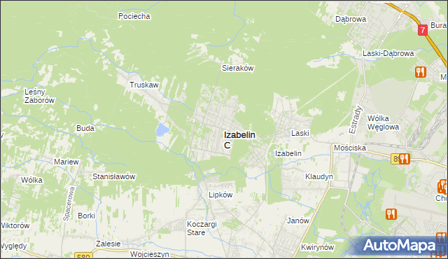 mapa Izabelin C, Izabelin C na mapie Targeo