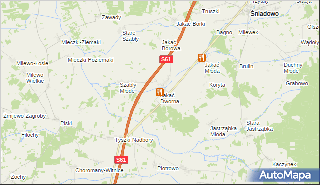 mapa Jakać Dworna, Jakać Dworna na mapie Targeo