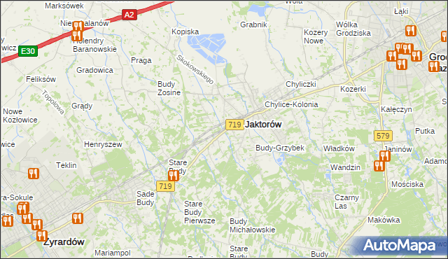 mapa Jaktorów-Kolonia, Jaktorów-Kolonia na mapie Targeo