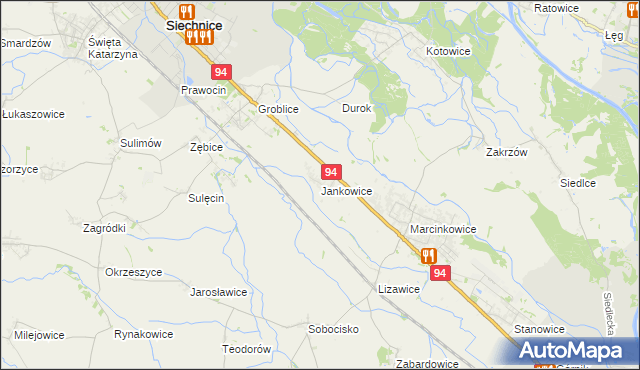 mapa Jankowice gmina Oława, Jankowice gmina Oława na mapie Targeo