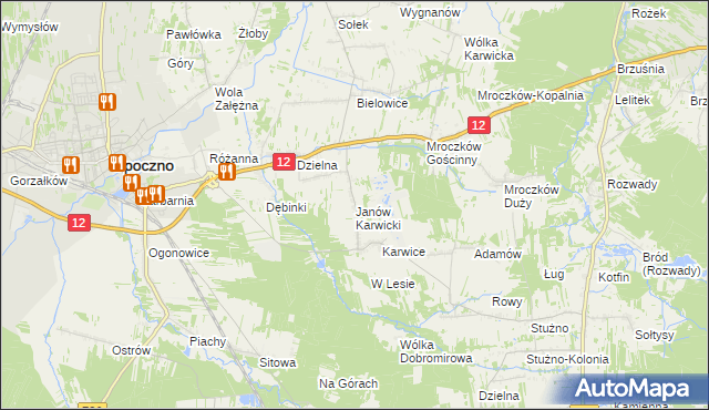 mapa Janów Karwicki, Janów Karwicki na mapie Targeo