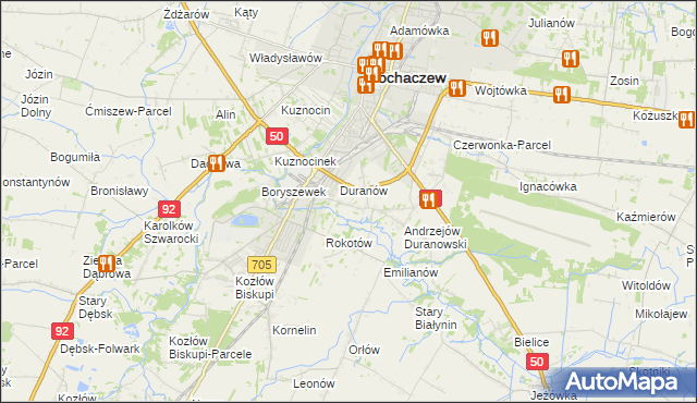 mapa Janówek Duranowski, Janówek Duranowski na mapie Targeo