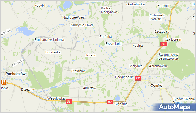 mapa Janowica gmina Cyców, Janowica gmina Cyców na mapie Targeo