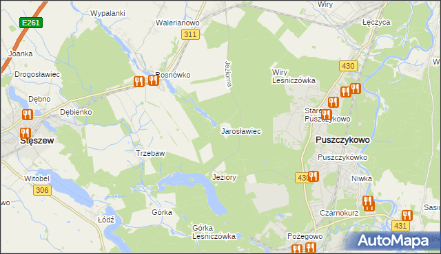 mapa Jarosławiec gmina Komorniki, Jarosławiec gmina Komorniki na mapie Targeo