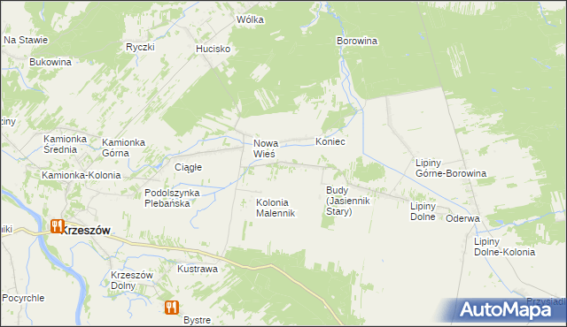 mapa Jasiennik Stary, Jasiennik Stary na mapie Targeo