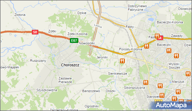 mapa Jeroniki, Jeroniki na mapie Targeo