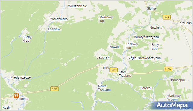 mapa Jeziorek gmina Szudziałowo, Jeziorek gmina Szudziałowo na mapie Targeo
