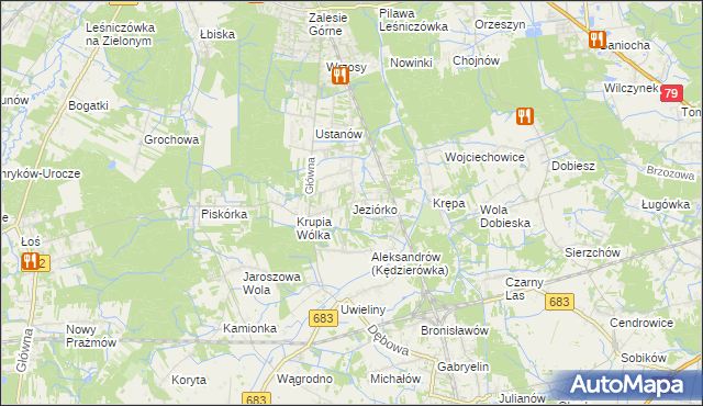 mapa Jeziórko gmina Prażmów, Jeziórko gmina Prażmów na mapie Targeo