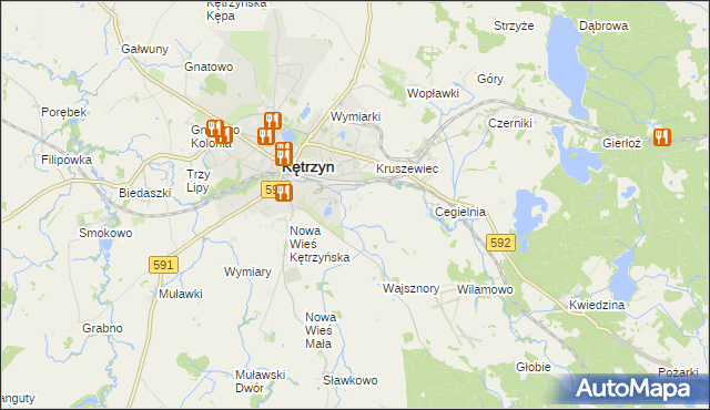 mapa Jurki gmina Kętrzyn, Jurki gmina Kętrzyn na mapie Targeo