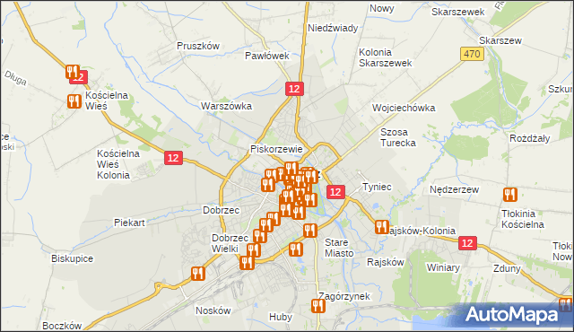 mapa Kalisza, Kalisz na mapie Targeo