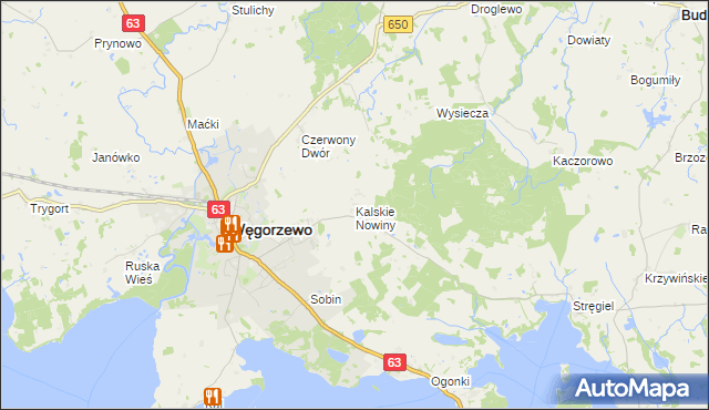 mapa Kalskie Nowiny, Kalskie Nowiny na mapie Targeo