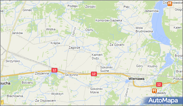 mapa Kamień Duży gmina Wieniawa, Kamień Duży gmina Wieniawa na mapie Targeo