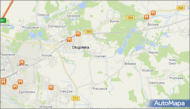 mapa Kamień gmina Długołęka, Kamień gmina Długołęka na mapie Targeo