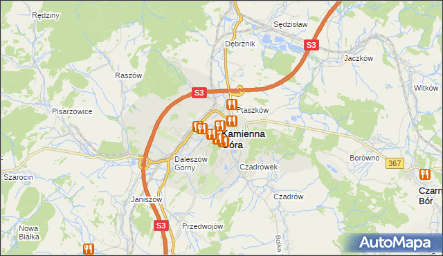 mapa Kamienna Góra, Kamienna Góra na mapie Targeo