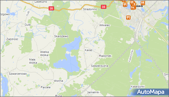 mapa Karaś gmina Iława, Karaś gmina Iława na mapie Targeo