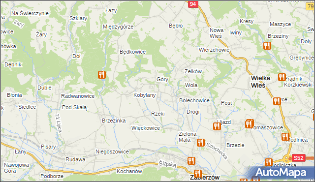 mapa Karniowice gmina Zabierzów, Karniowice gmina Zabierzów na mapie Targeo