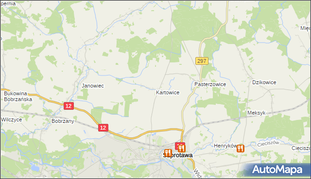 mapa Kartowice, Kartowice na mapie Targeo