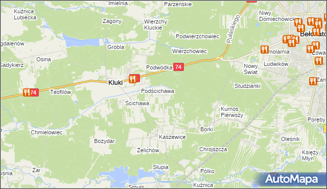 mapa Kaszewice-Kolonia, Kaszewice-Kolonia na mapie Targeo