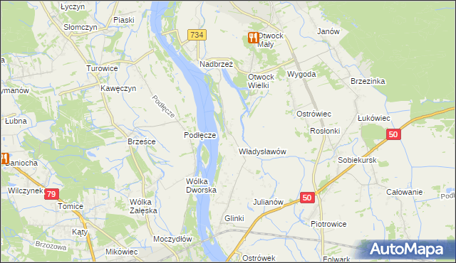 mapa Kępa Nadbrzeska, Kępa Nadbrzeska na mapie Targeo